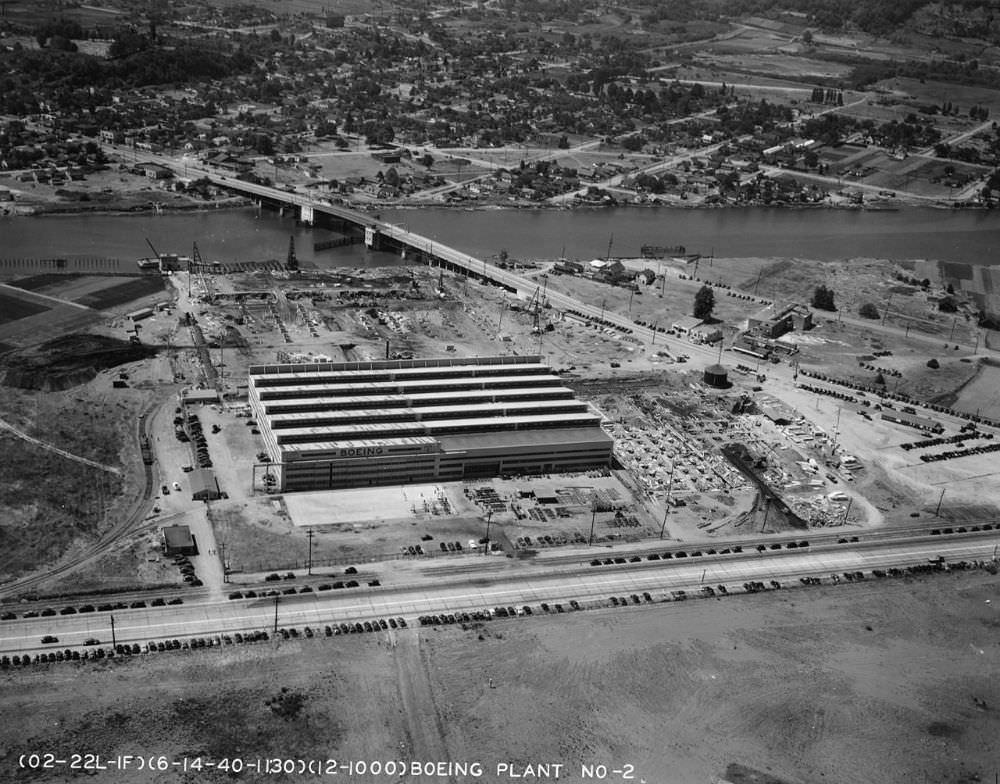 Aerial photo of Boeing Plant 2, June 14, 1940.