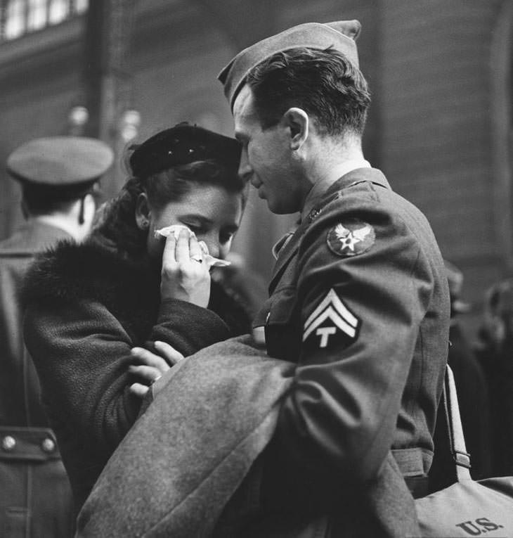 Farewell to troops, New York’s Penn Station, April 1943.