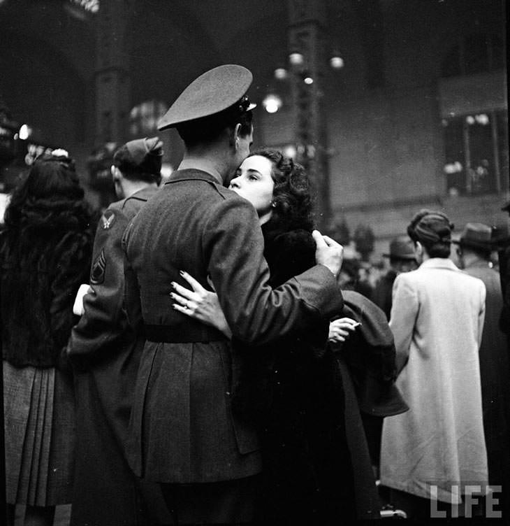 Farewell to troops, New York’s Penn Station, April 1943.