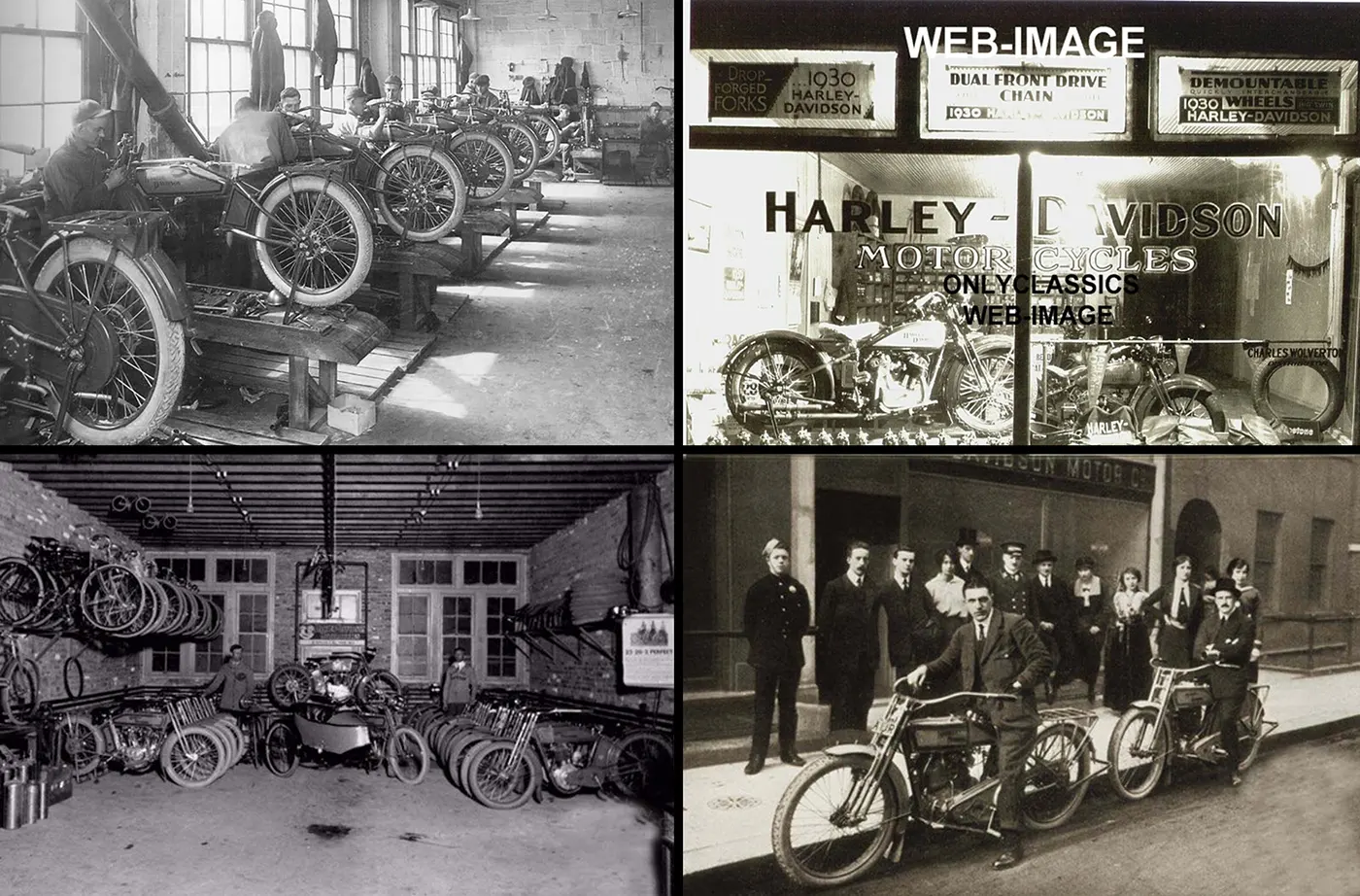 Historical Photos of Harley-Davidson Motorcycles and Production in Their Infancy from the Early 20th Century