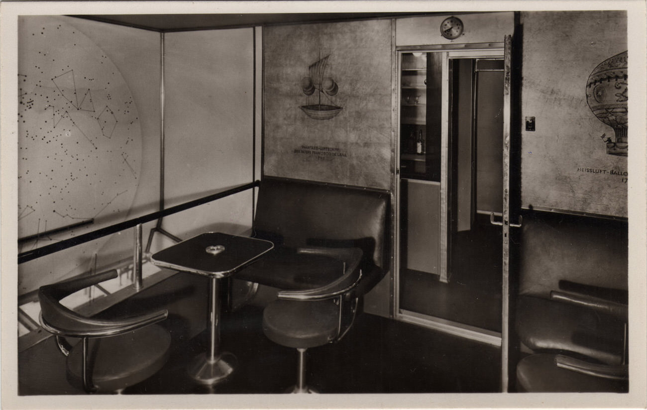 Pressurized Smoking Room on LZ-129 Hindenburg, Door to Bar Visible