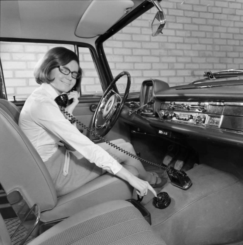 Early 1960s Mercedes with car phone.