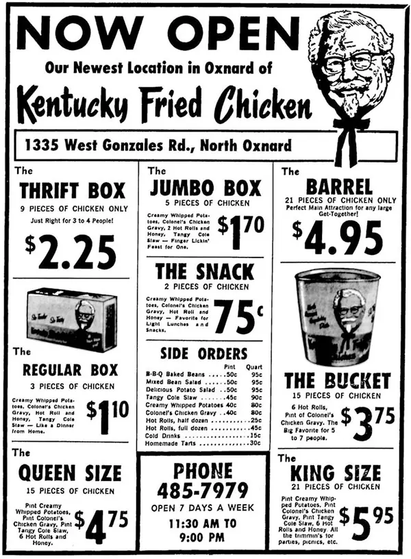 KFC Advertisement, 1967.