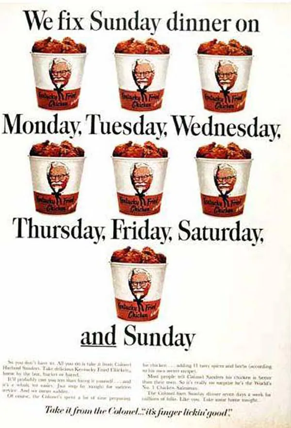 KFC "We fix Sunday Dinner," 1967.