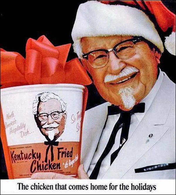 KFC "The chicken that comes home for the holidays," 1967.
