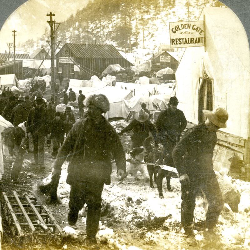 Main Street in Sheep Camp, Alaska.