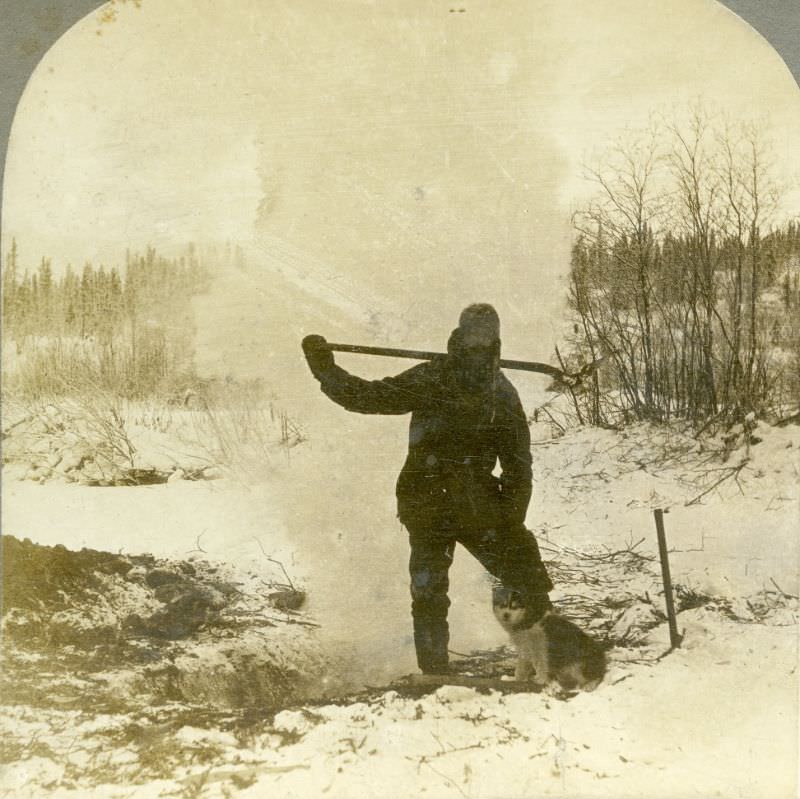 Prospecting for gold in Alaska.