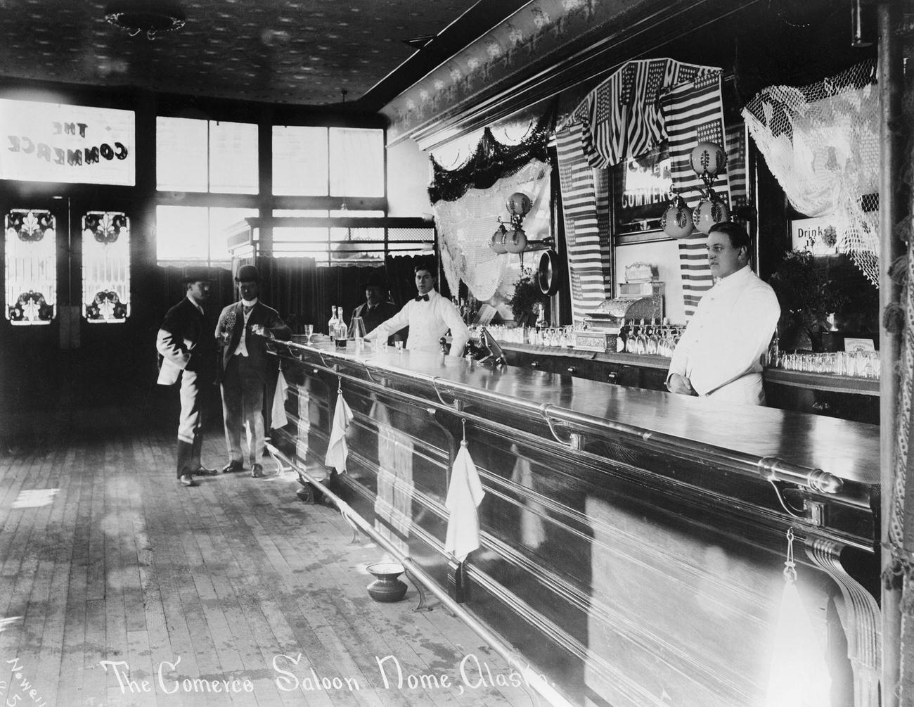 Commerce saloon in Nome, Alaska, during the Klondike Gold Rush.
