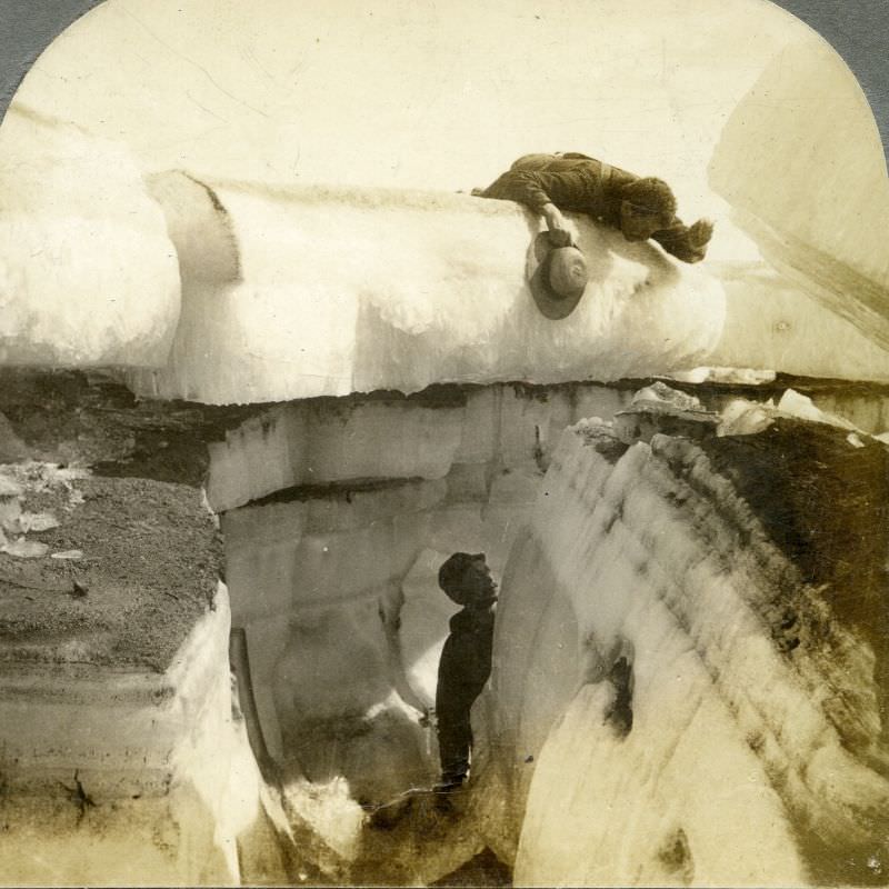 Large ice formations on the Allenkaket River, Alaska.