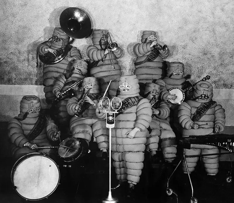 The Original Michelin Man of Michelin Tires in Chilling Vintage Advertising Photos