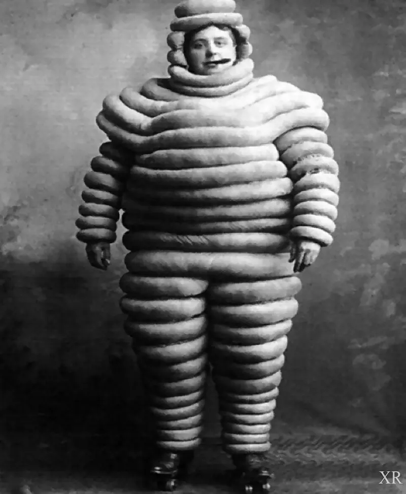 The Original Michelin Man of Michelin Tires in Chilling Vintage Advertising Photos