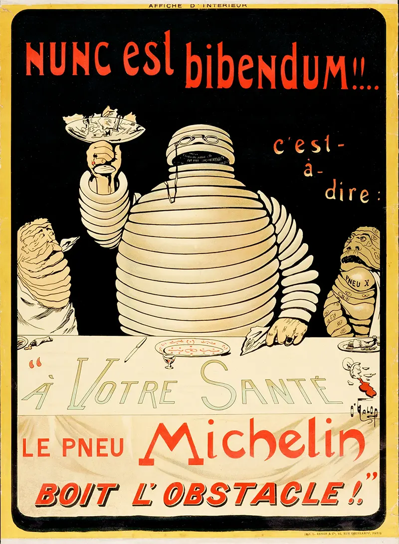 O’Galop’s first poster featuring Bibendum, April 1898.