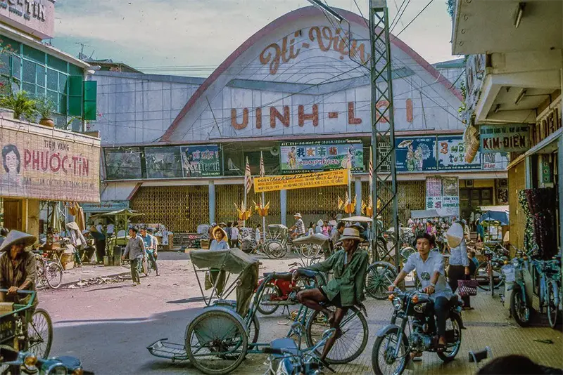 Shopping district, eastern My Tho, 1969.