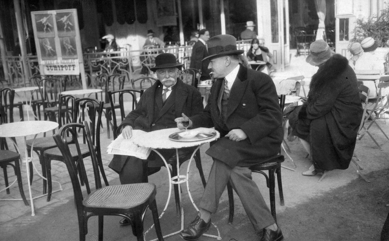 Master Chef Auguste Escoffier at a Paris Cafe