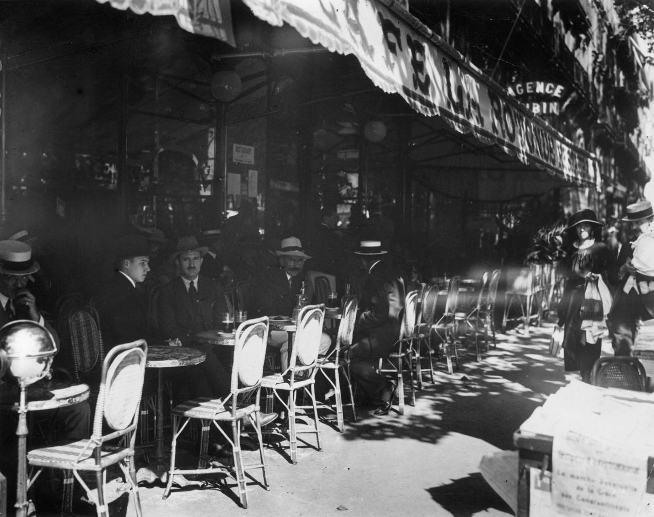 La Rotonde, Pavement Cafe in Paris, August 1922