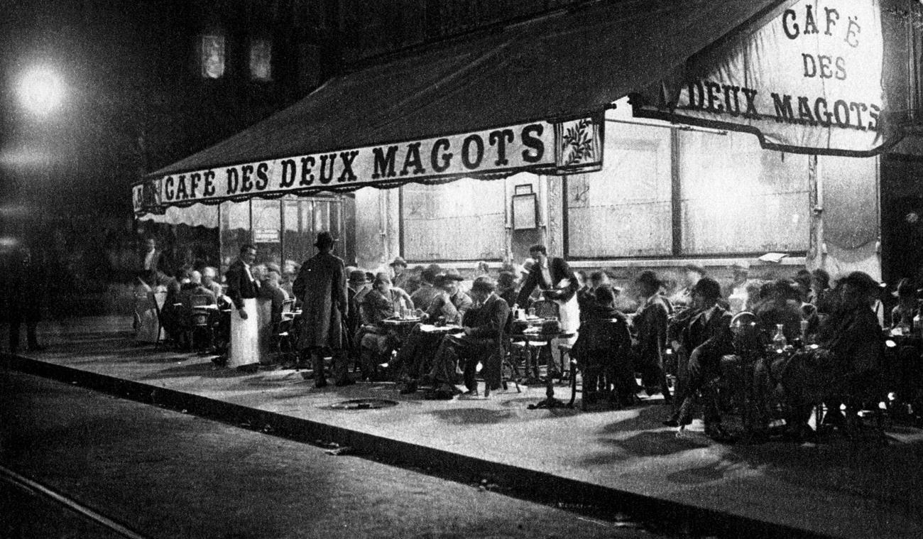Terrace of Café des Deux-Magots at Night, VIth Arrondissement, Paris, 1925