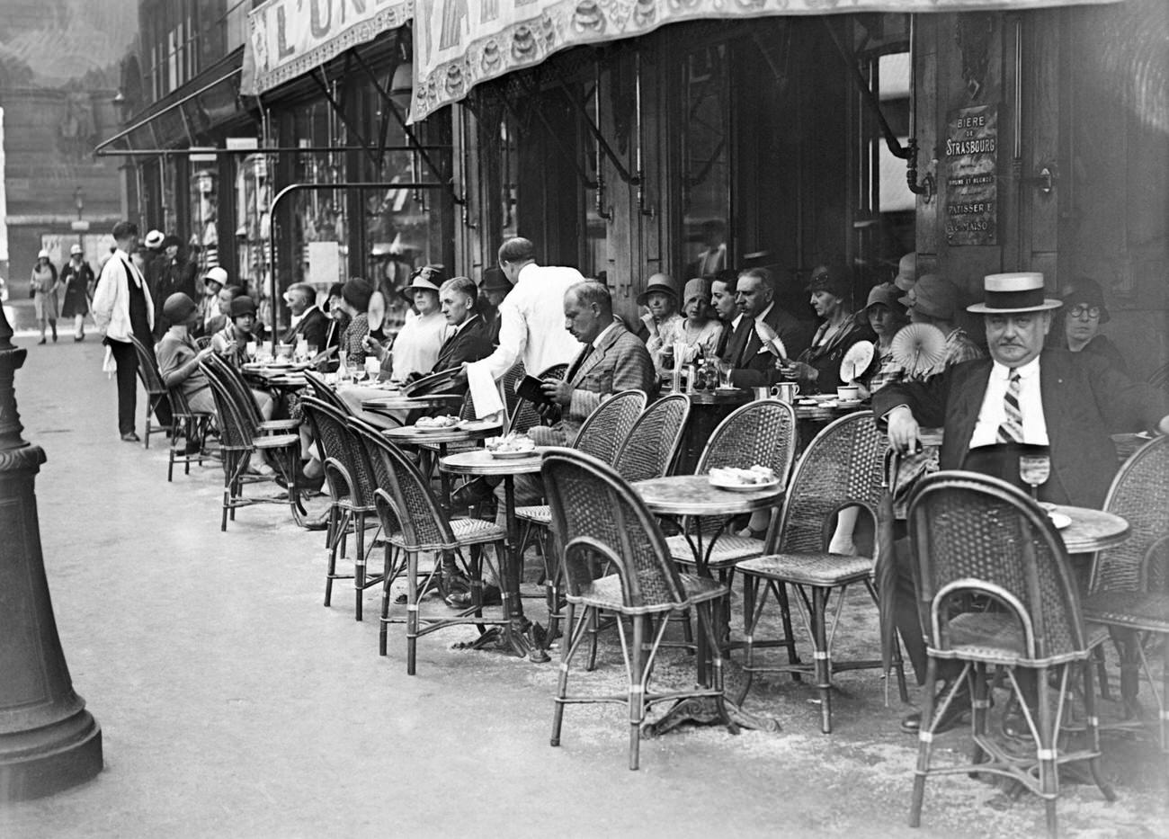 Cafe Terrace During Heat Wave, Paris, July 1929