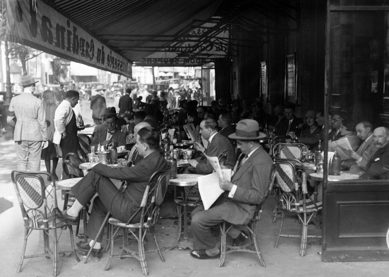 Parisian Cafe Terrace, September 1929
