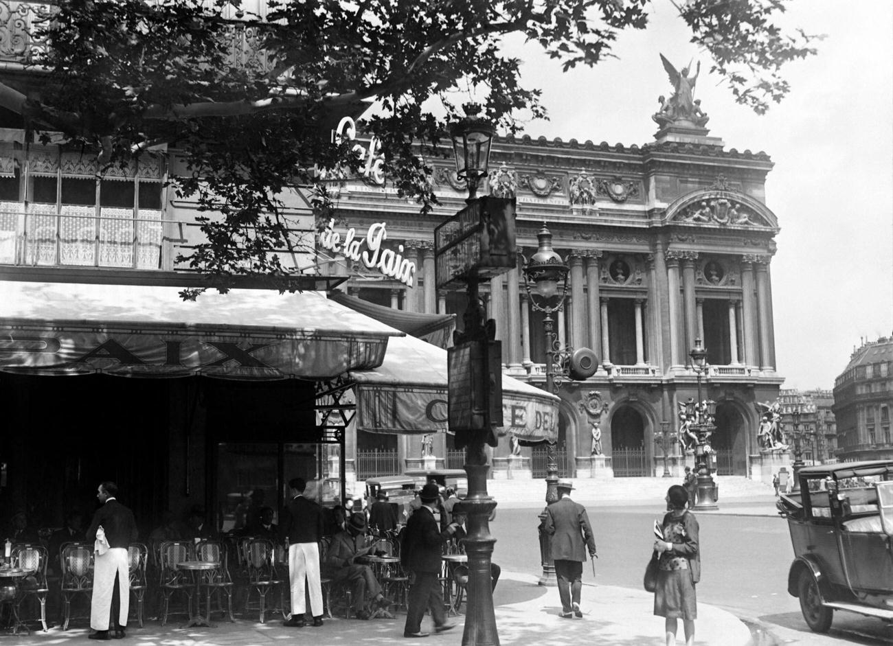 The Cafe de la Paix and the Opera House, Paris, 1920