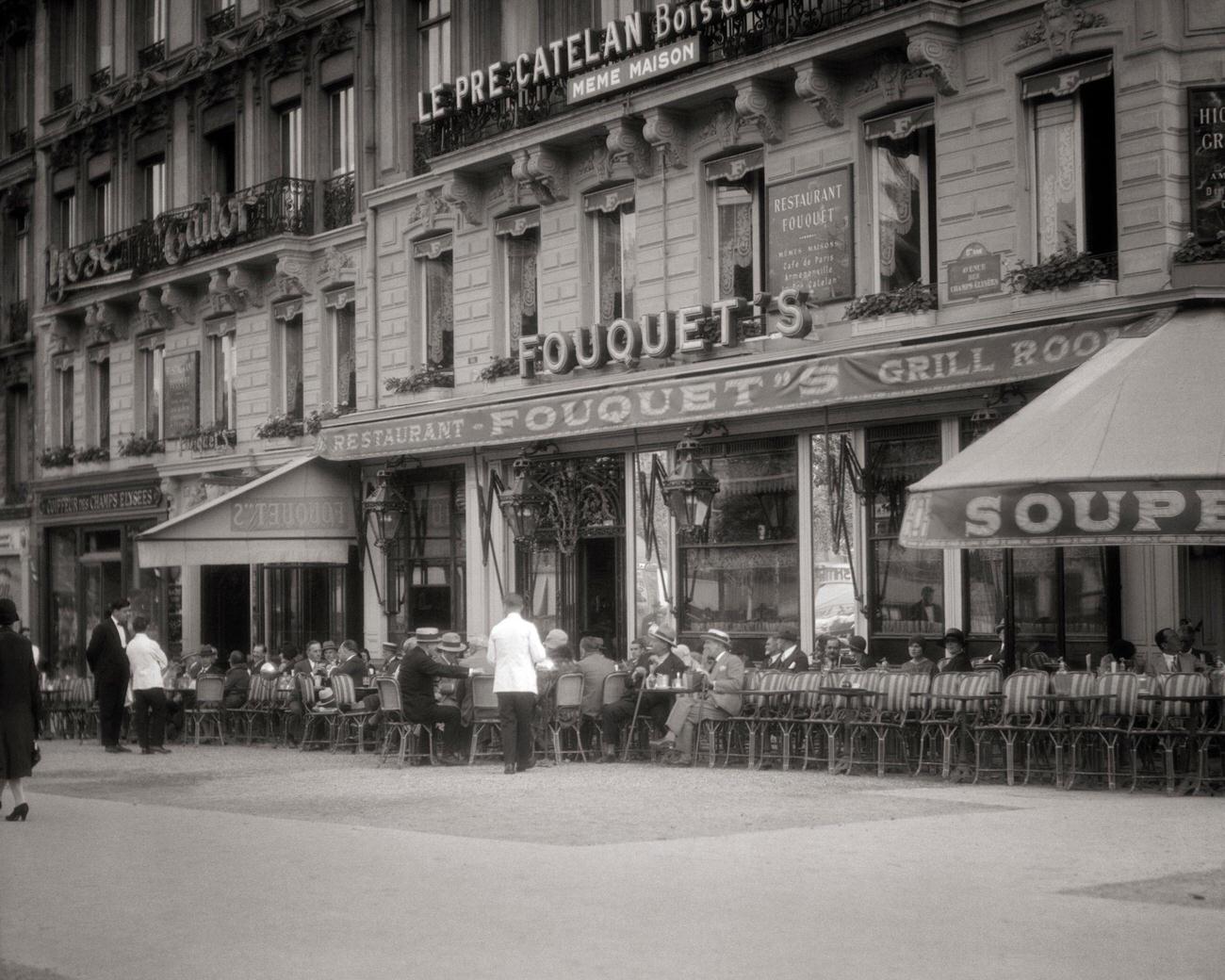 Fouquet's Restaurant on the Corner of Champs Elysées and George V, Paris, France, 1930s