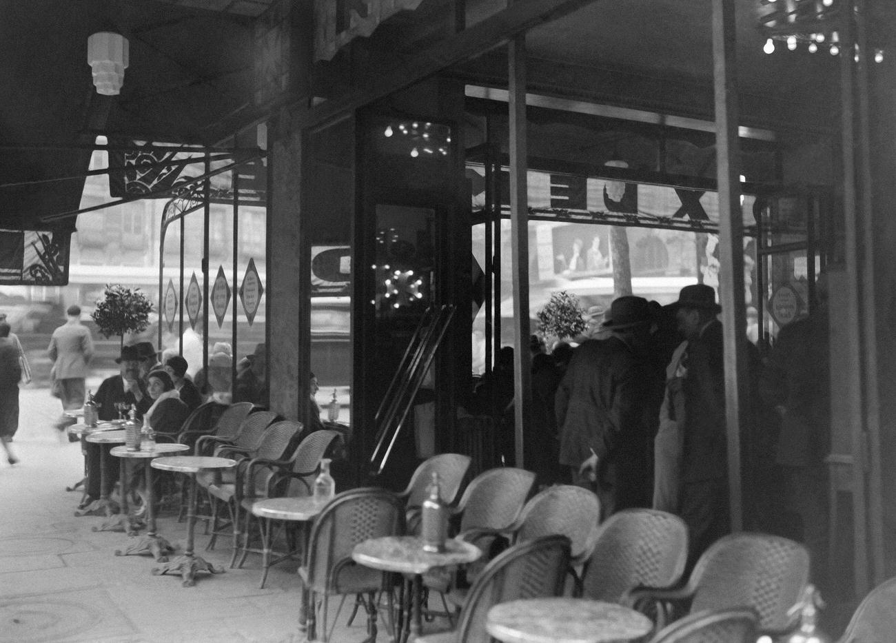 Parisian Cafe Terrace Scene, 1930