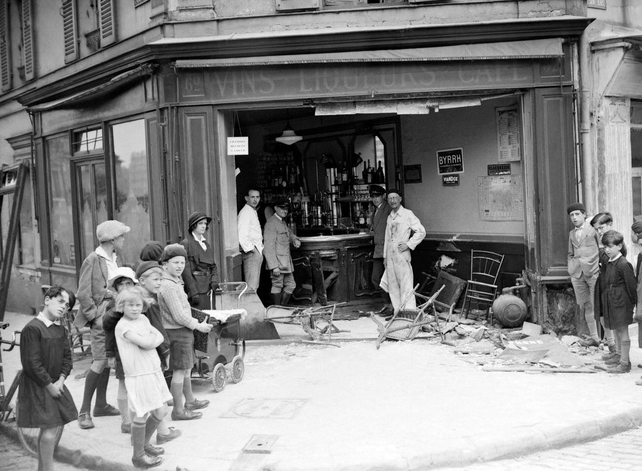 Aftermath of a Truck Collision with a Cafe in Colombes, France, 1930