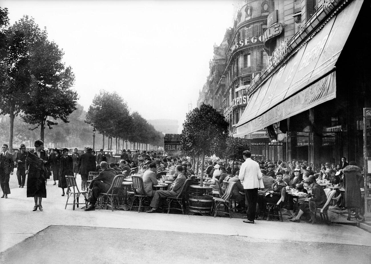 Cafe De Berri on Avenue Des Champs-Elysees, Paris, 1931