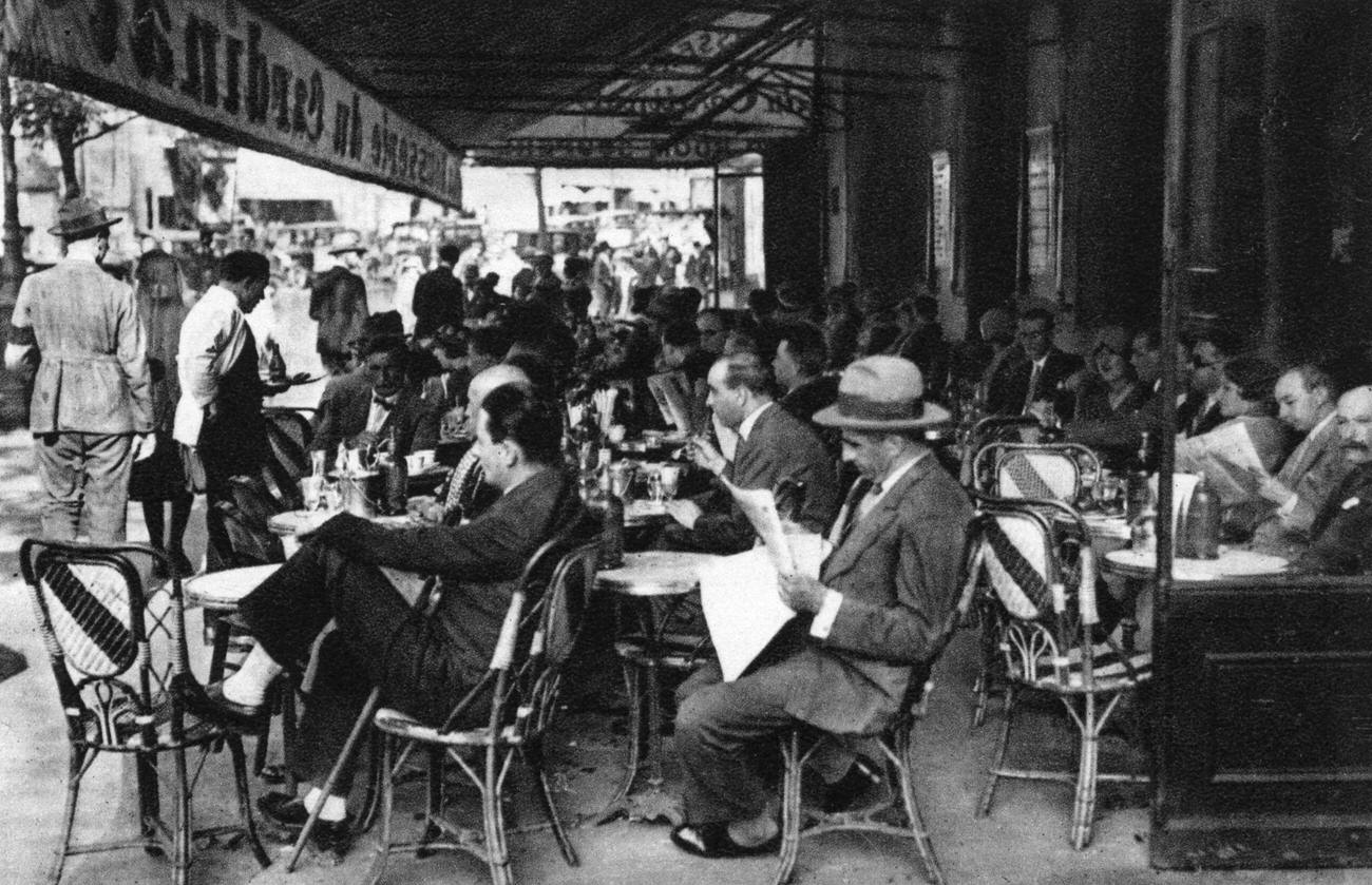 People at a Pavement Cafe, Paris, 1931