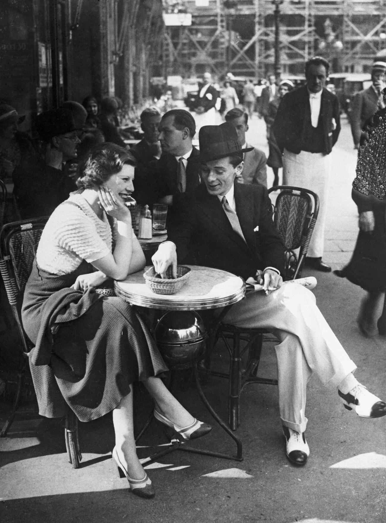 British Fascist John Amery with Fiancée Una Wing at a Paris Cafe, 24 August 1932