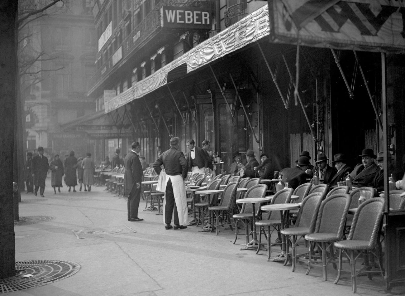 Terrace of Cafe Weber, Rue Royale, Paris, January 1933