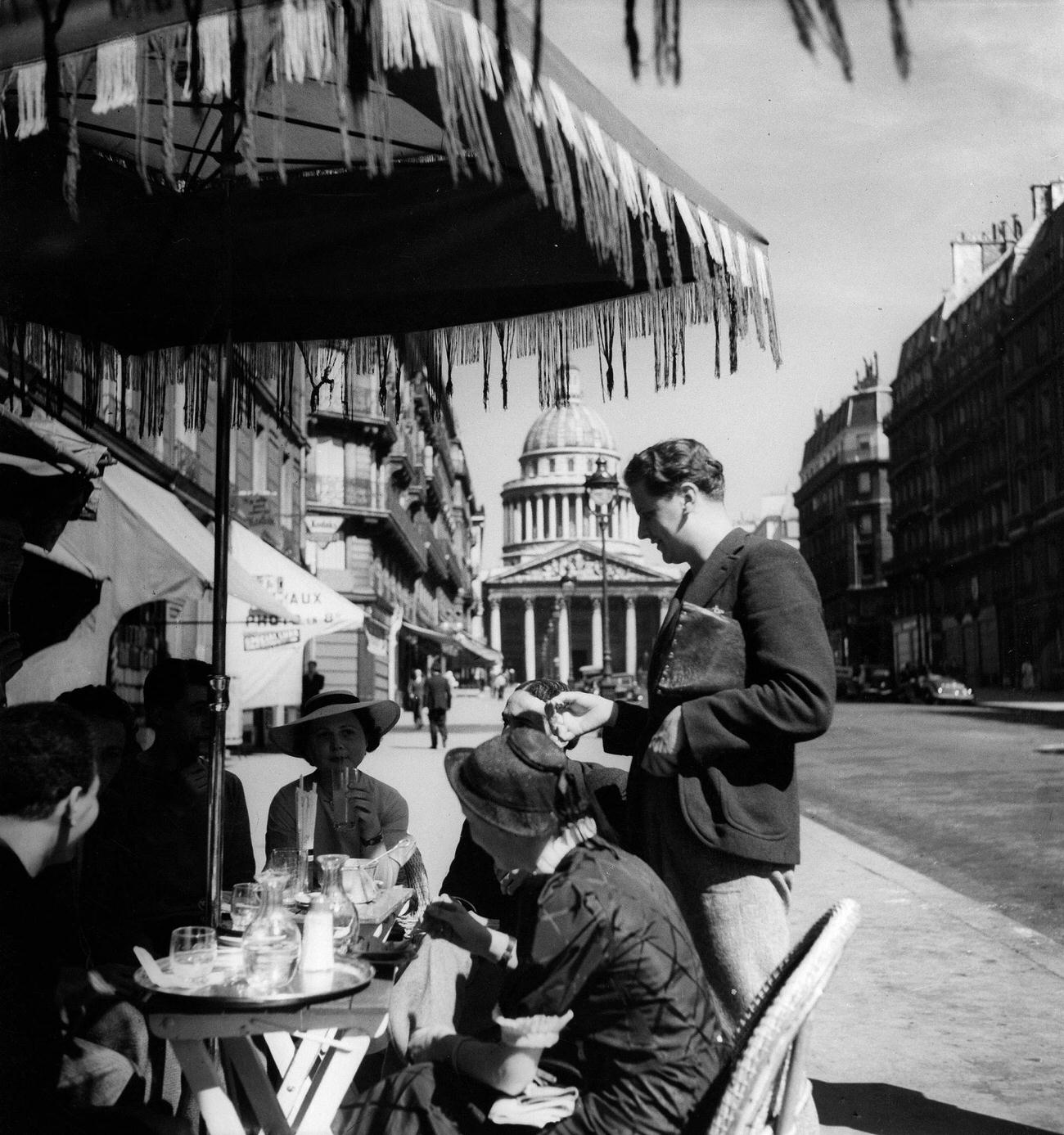 Students at Cafe Capulade, Paris, 18 March 1938 (Photographer: Malina)