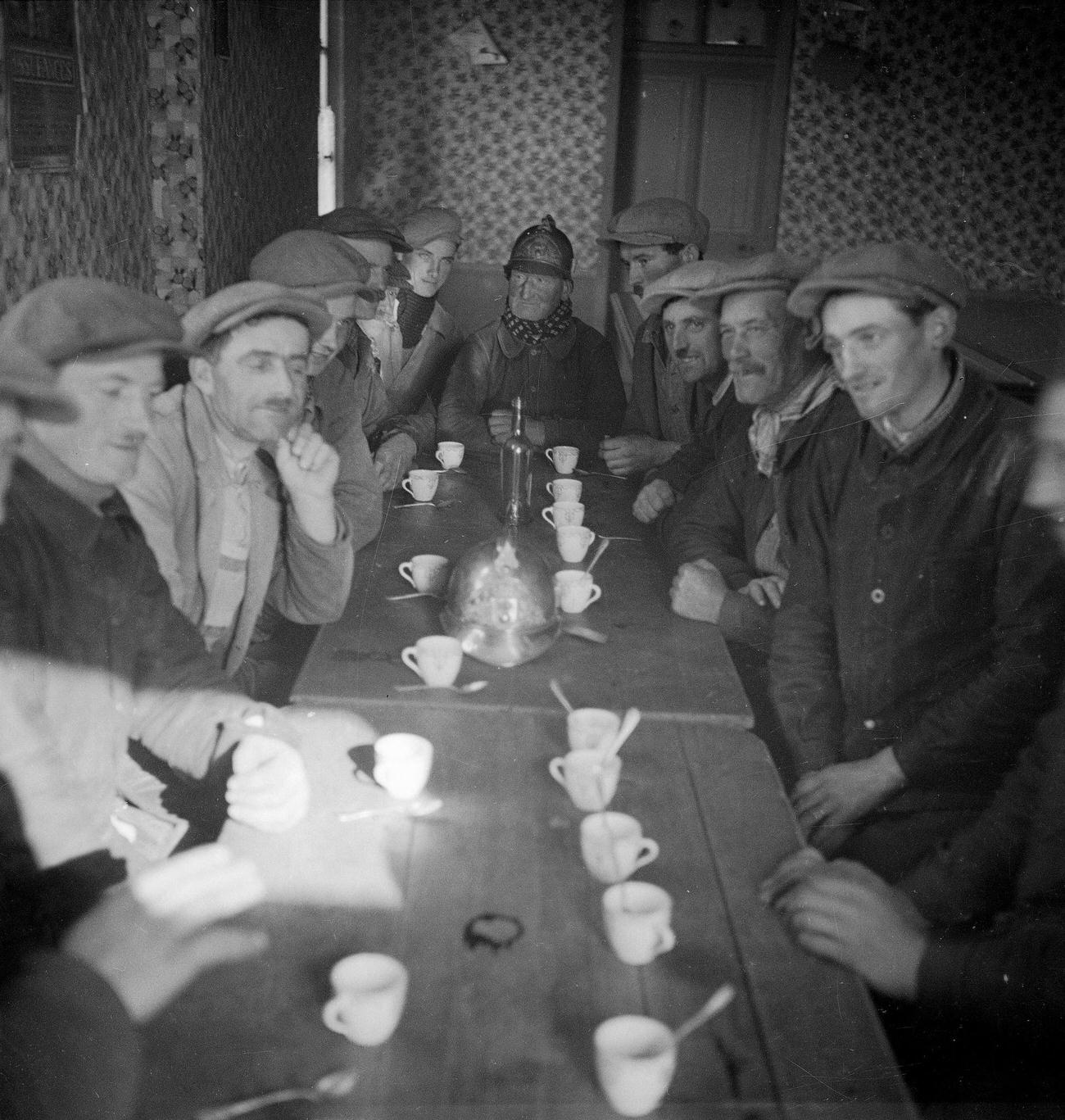 Cafe Meeting in Honor of a Fireman, France, 1935