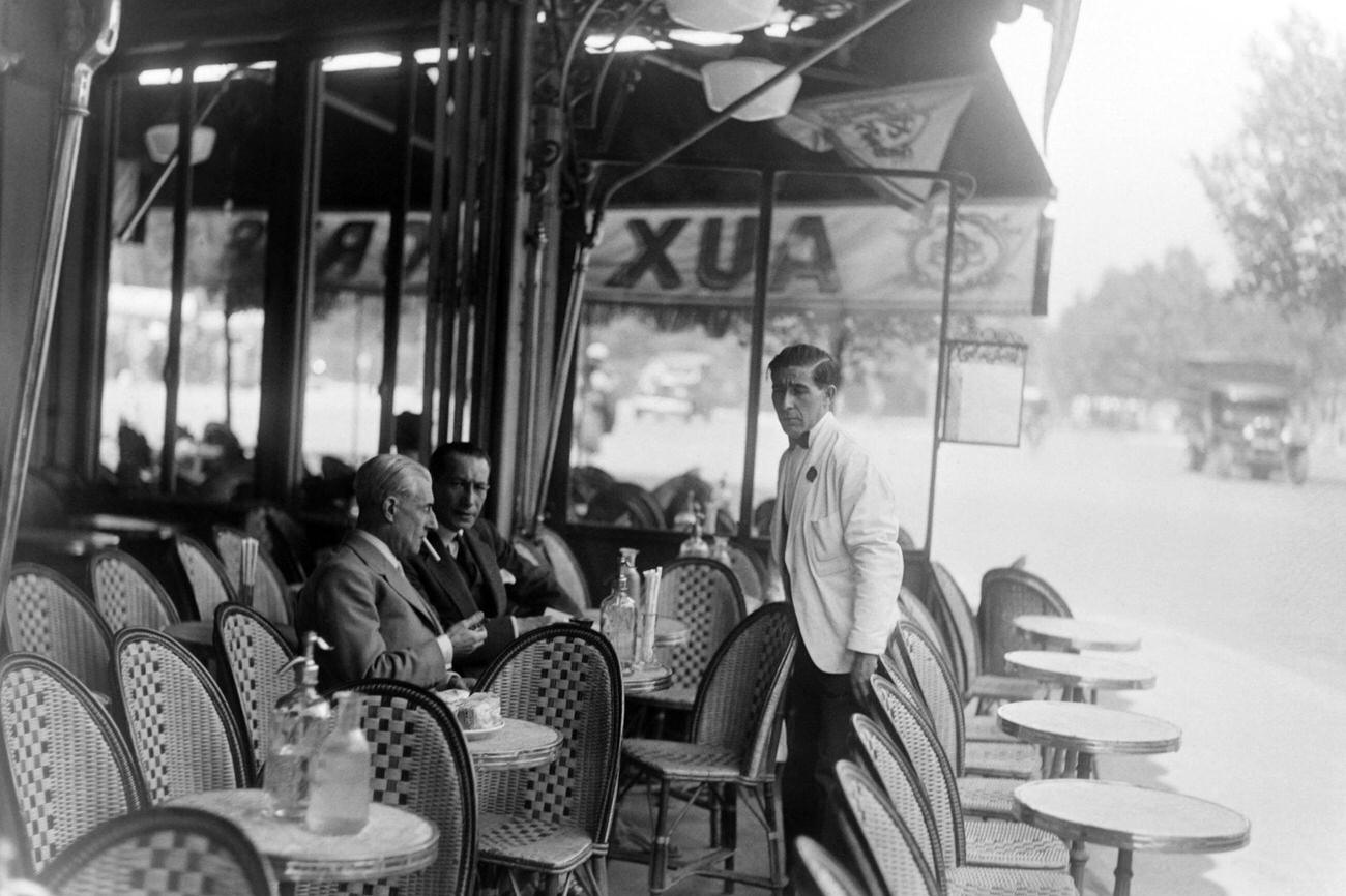 Composer Maurice Ravel at a Cafe Terrace in Paris, 1930