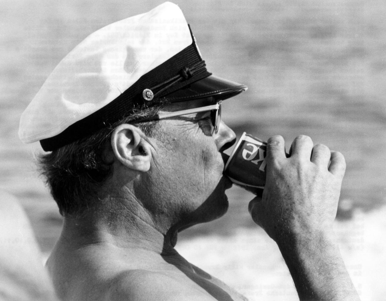 Chancellor Willy Brandt relaxing with Coca-Cola in Florida, 1972.