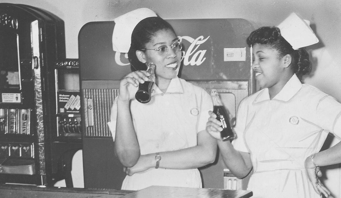African-American nurses drinking Coca-Cola, 1948.