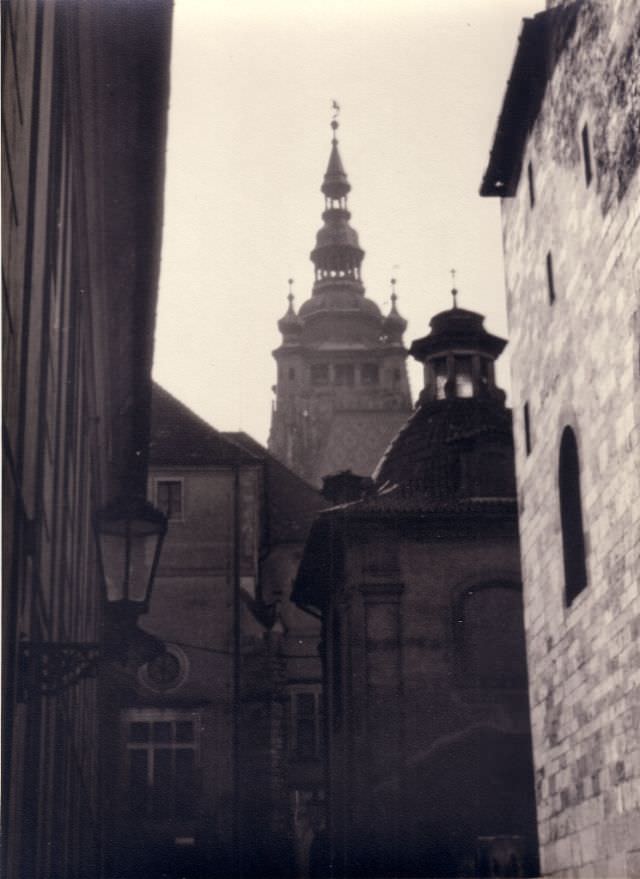 Hradčany and St. Vitus Cathedral in Prague, 1945.