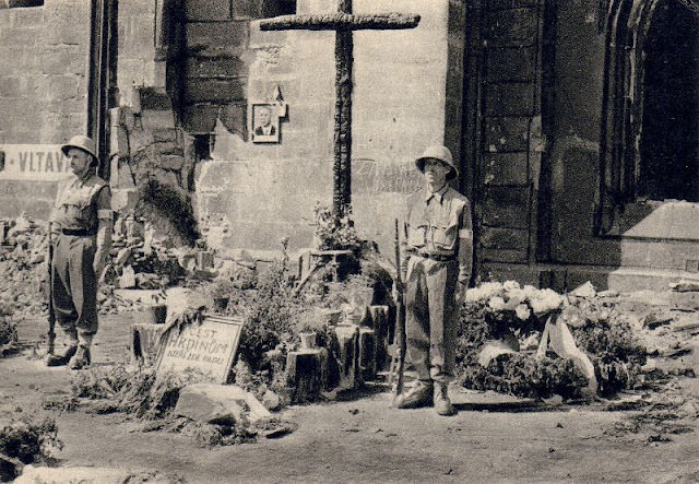 Memorial for Czech warriors fallen in Prague's liberation, 1945.