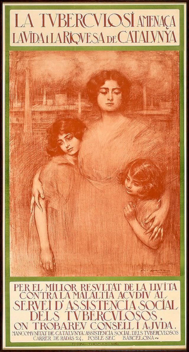 La tuberculosi amenaça la vida i la riquesa de Catalunya, circa 1910s