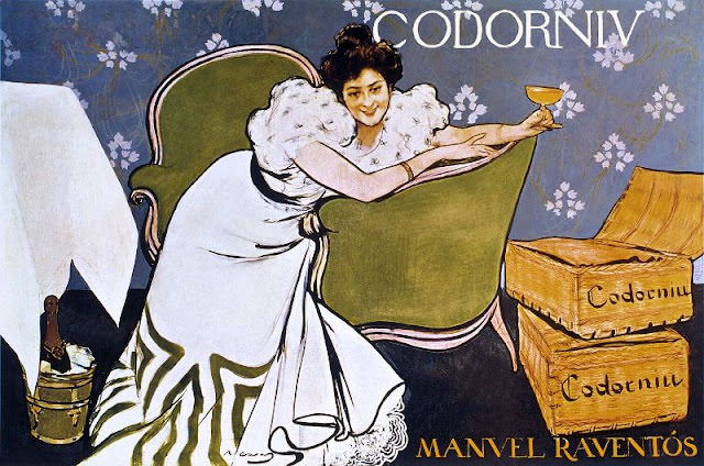 Advertising poster for Codorniu Champagne, Manuel Raventós vineyards, circa 1898