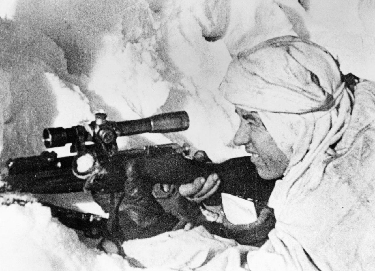 Soviet Soldier with Rifle, Leningrad, 1942