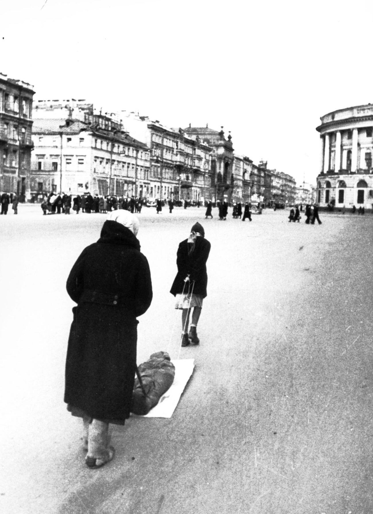 Victims of Nazi Bombing with Dead Child, Leningrad Blockade, 1942