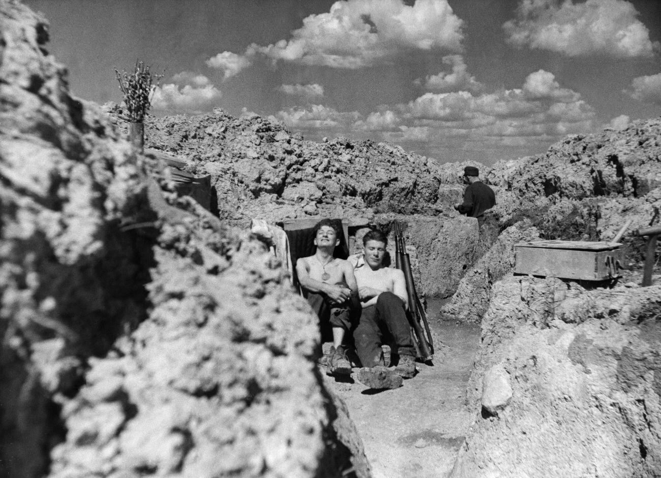 Norwegian Legion Soldiers in Leningrad Trench, 1942