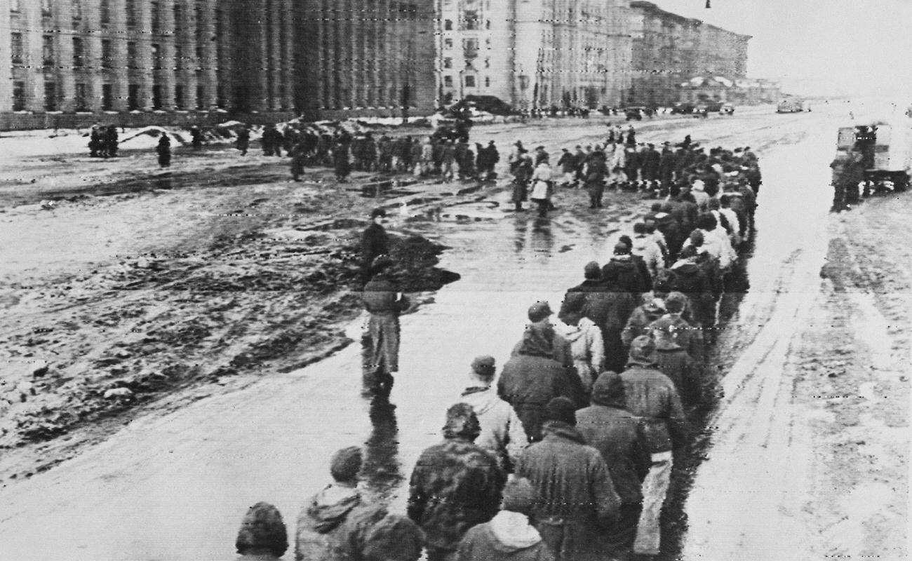 Captured German Soldiers Marched Through Leningrad, January 30, 1944