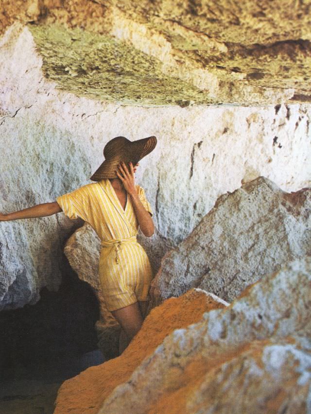 Playsuit by Tina Leser, photo taken in the Bahamas, 1949.