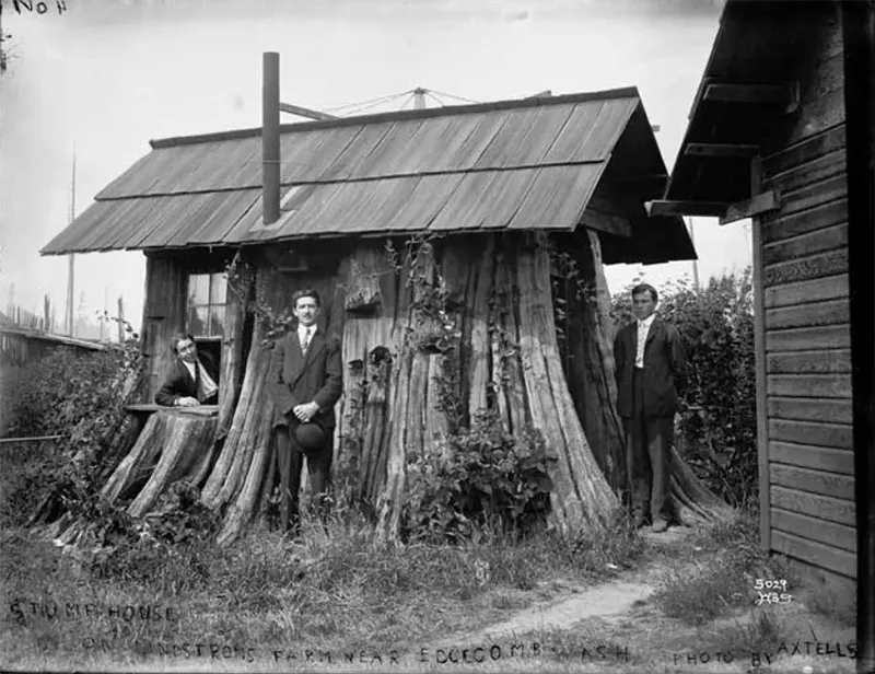 Stump House on Lennstrom farm, Edgecomb, Washington, 1905.