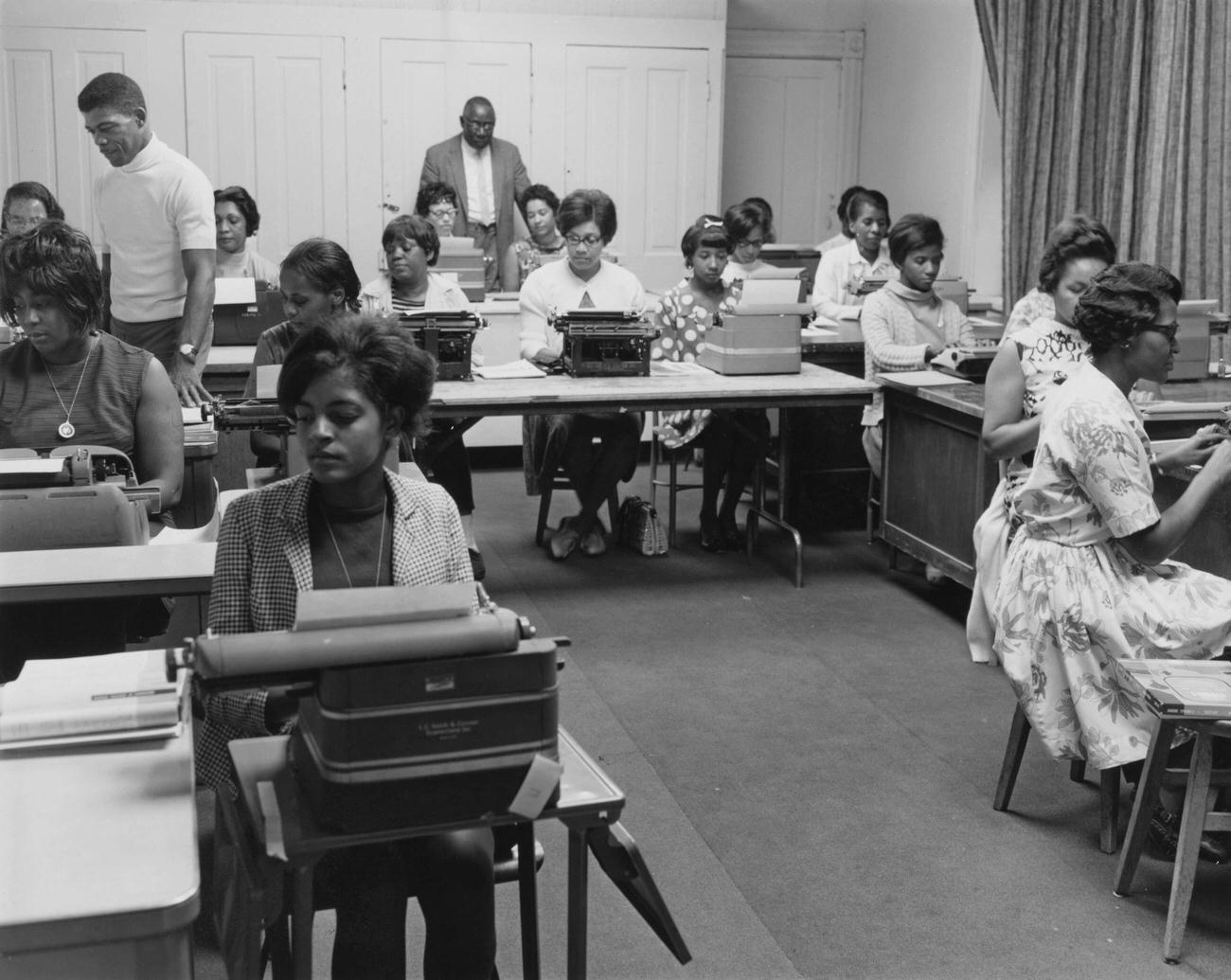 Women in Typewriting Training Class, US, 1960