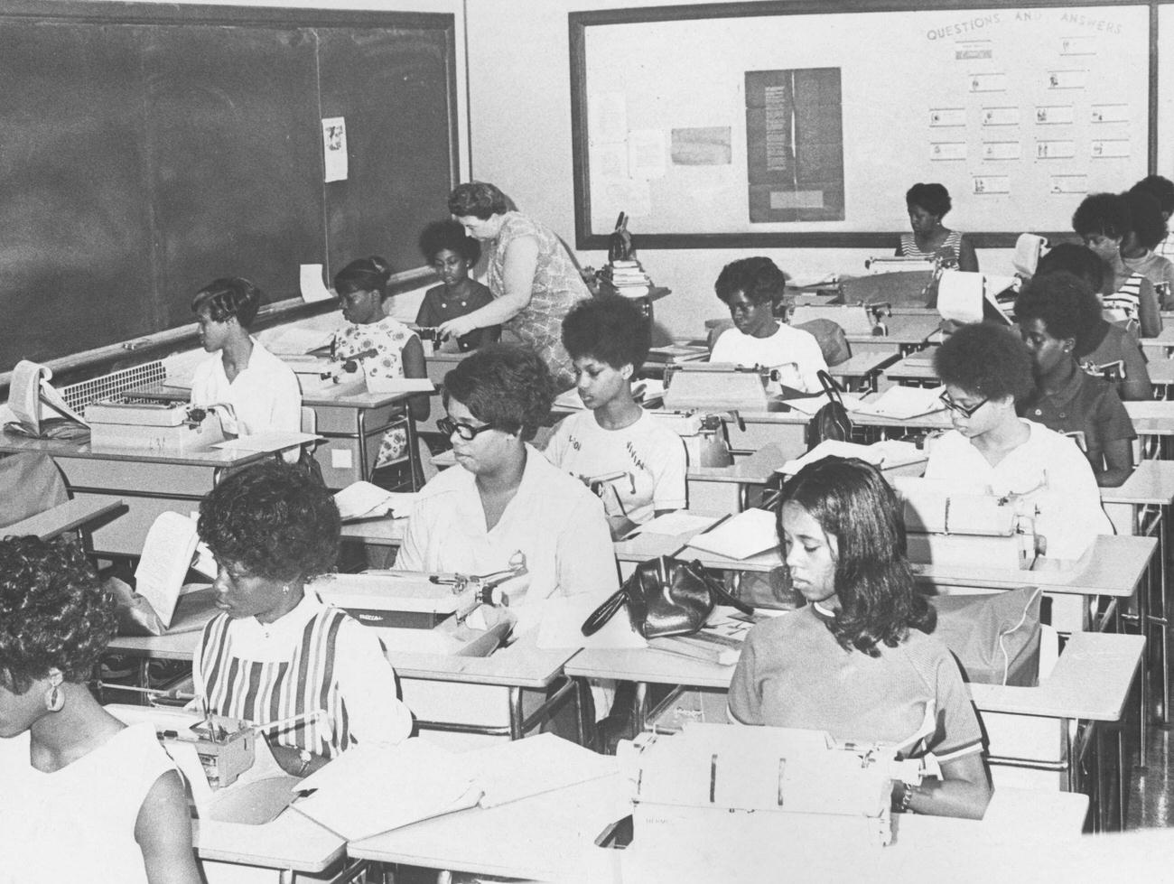 Typing Class at Eastern High School, Baltimore, Maryland, 1965