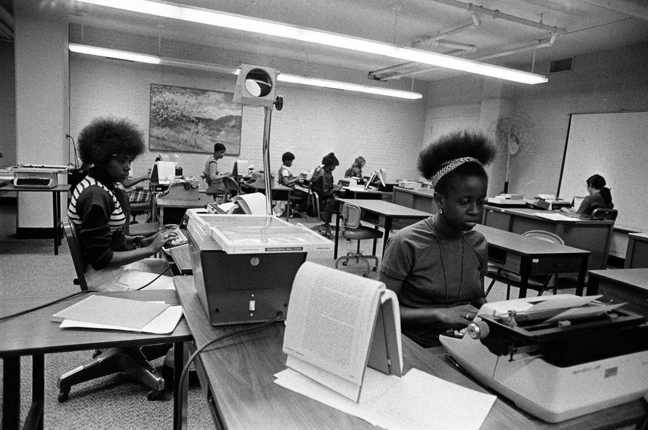 Typing and Nursing Skills Class, Chicago Resident Center, Illinois, 1972