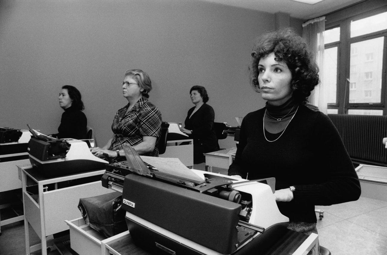 Women in Typing Training, Paris, France, November 1975