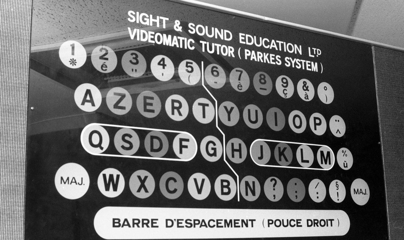 "AZERTY" Keyboard in Typing Course, Paris, 1975